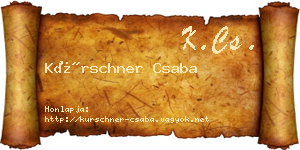 Kürschner Csaba névjegykártya