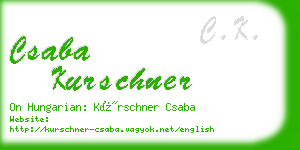 csaba kurschner business card